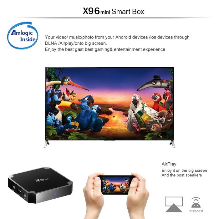 IPTV mini PC X96 ТВ Бокс WI-FI 4K Smart TV Box, Android, поправка:59лв