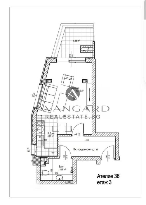 Продава се Едностаен апартамент в Пловдив, Кършияка - 55 кв.м за 1555 €/кв.м - Снимка #1