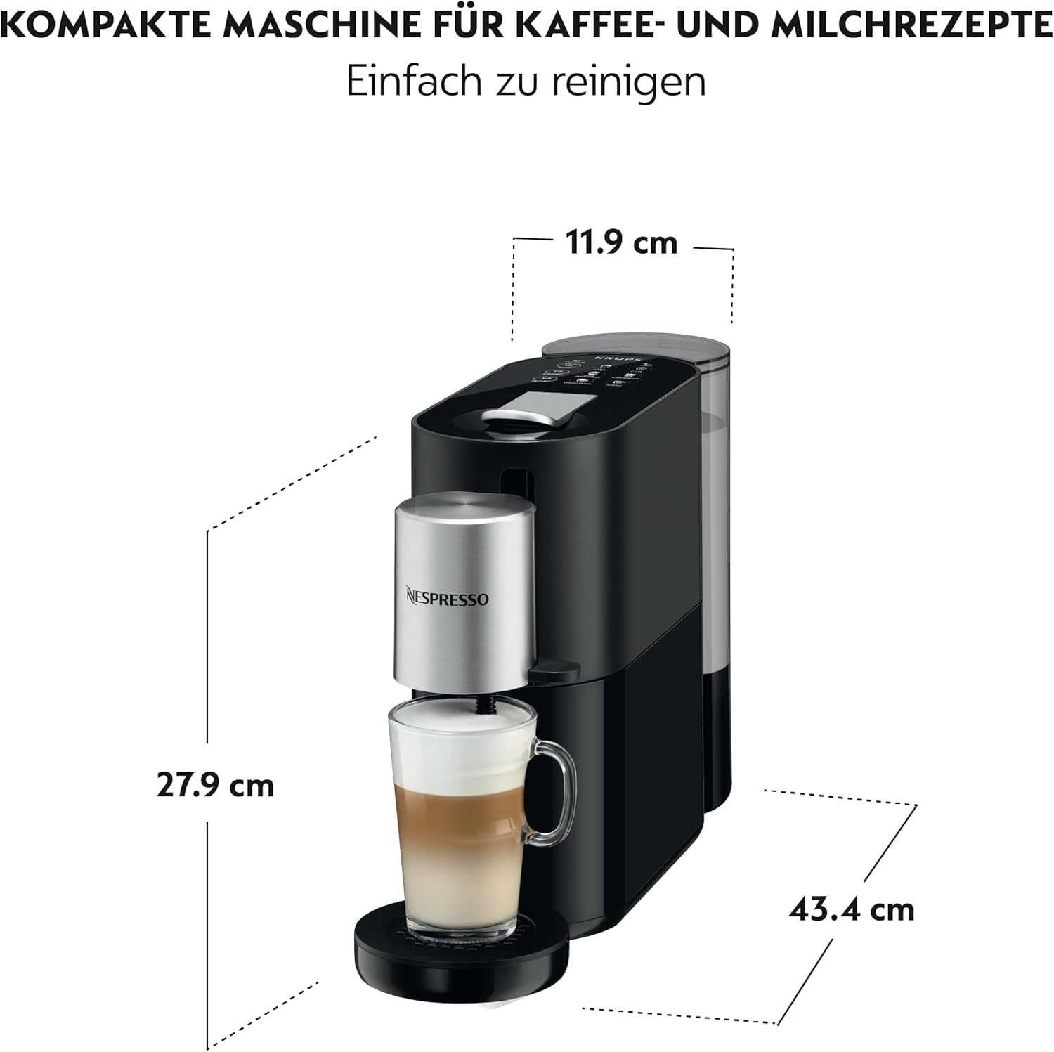 Кафемашина с капсули Krups XN8908 Nespresso Atelier,Разпенване на мляк