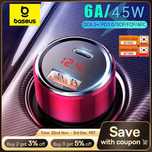 Зарядно USB за автомобил  6А/45w Baseus