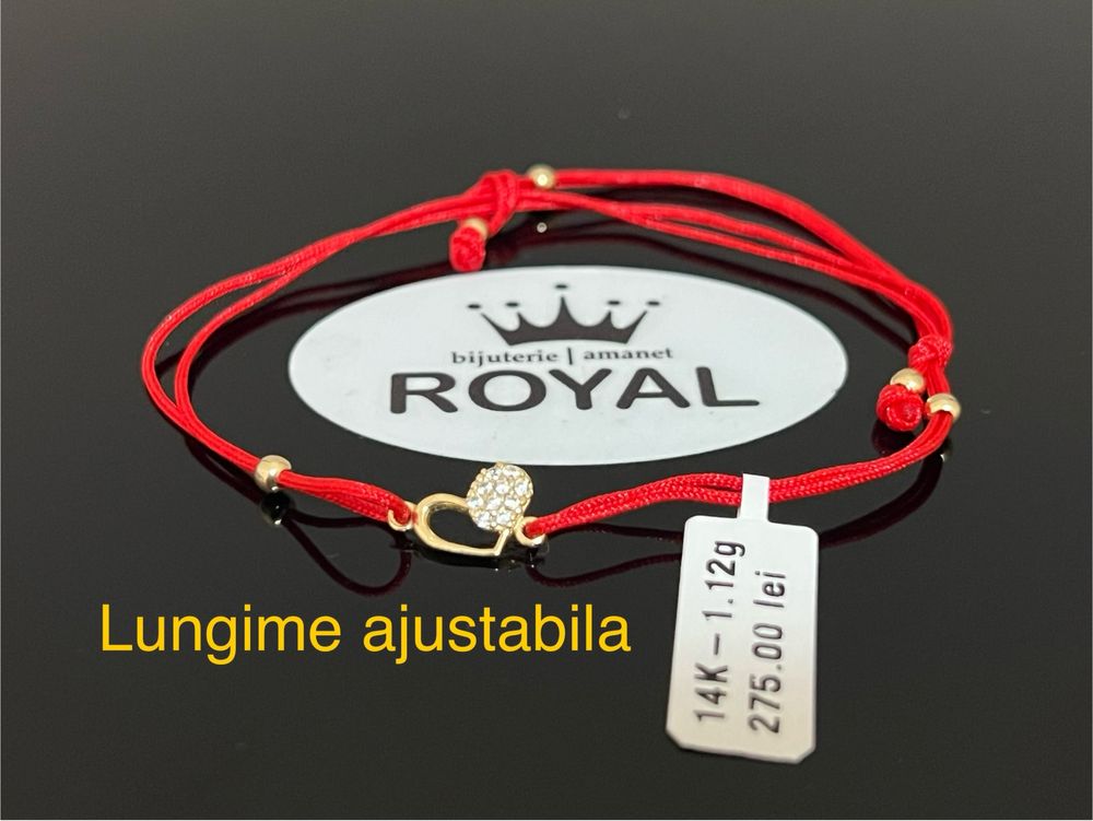 Bijuteria Royal CB : Bratara cu snur bile aur 14k 1,12 grame