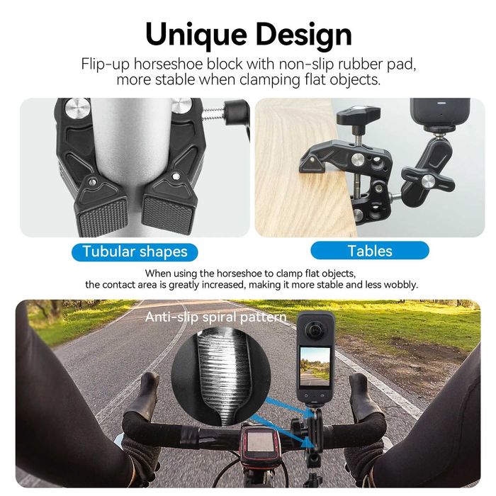 Clema prindere Magic Arm 360 cu filet monitor camera foto Insta360