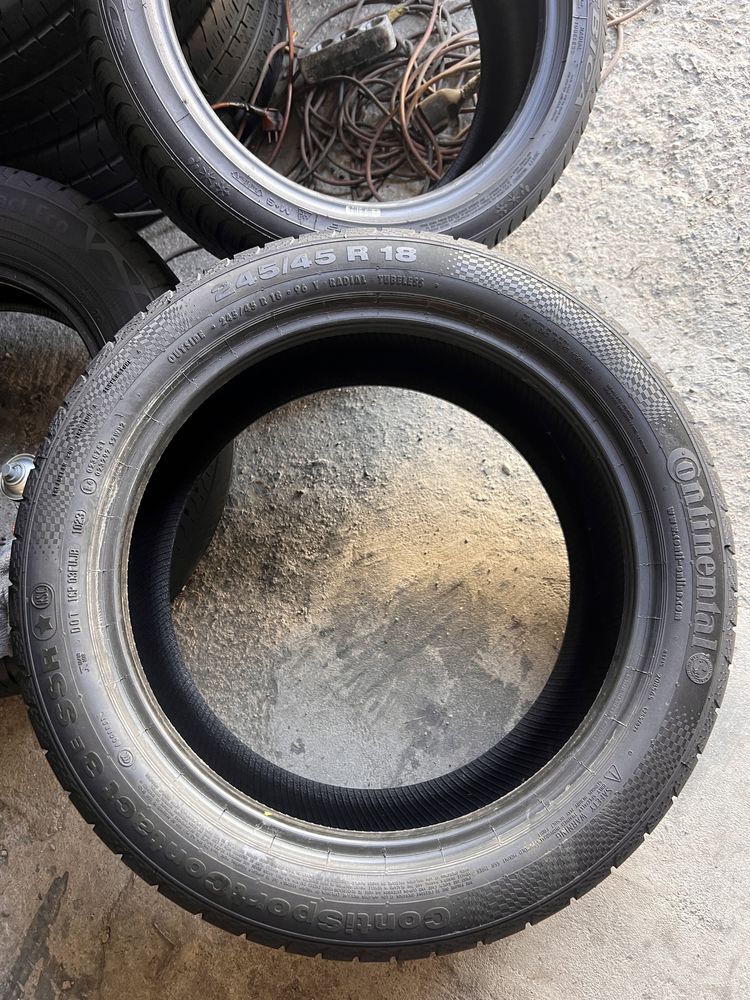 4 anvelope vara 245/45/18 , Continental , RunFlat , 5.5-6.4 mm