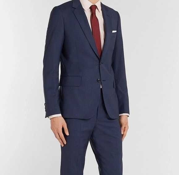 Sacou blazer 42 L slim Massimo Dutti NOU lana Finest Italian albastru