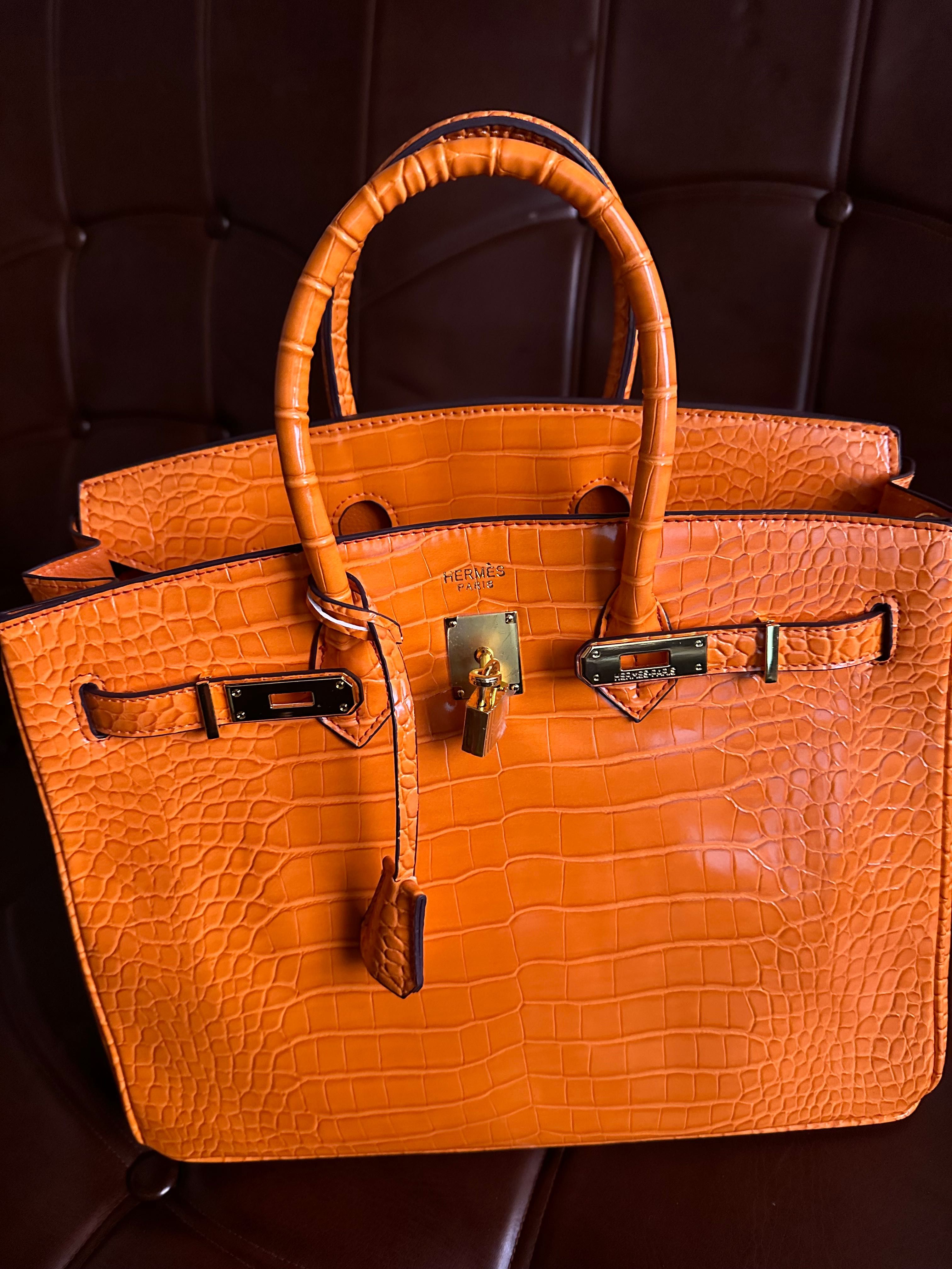 Germes sumka olovrang timsoh terisi Hermes birkin orange crocodile