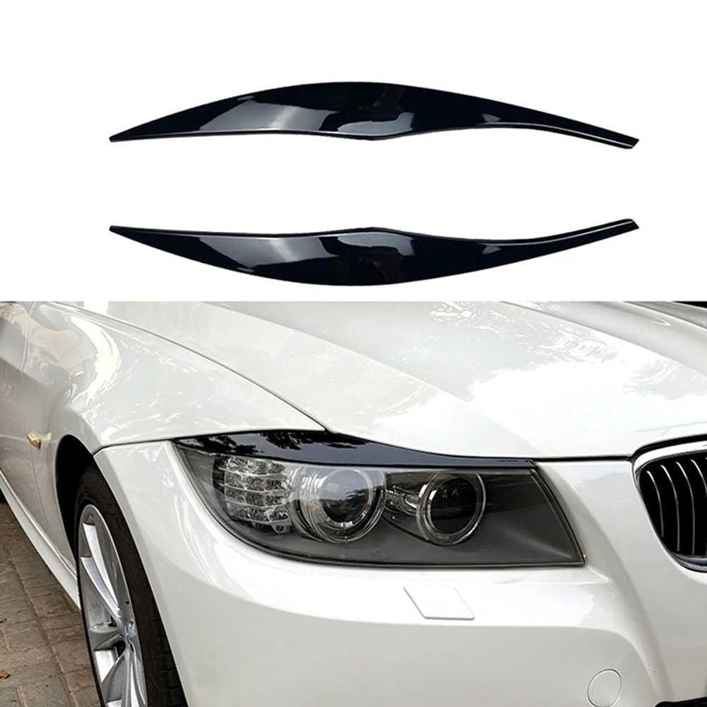 Set 2 pleoape faruri negru lucios BMW E90 E91 2005-2012