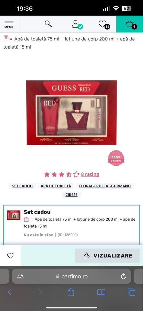 Set cadou Guess Seductive Red