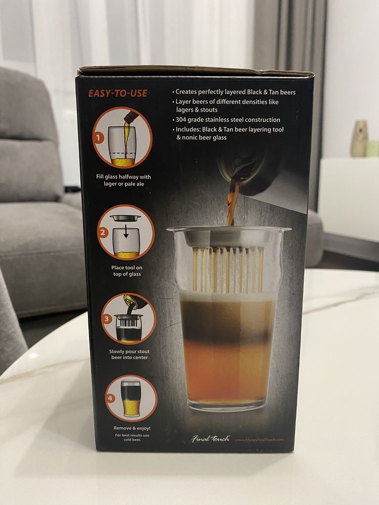 Recipient pt stratificare bere neagra si blonda, idee cadou barbati