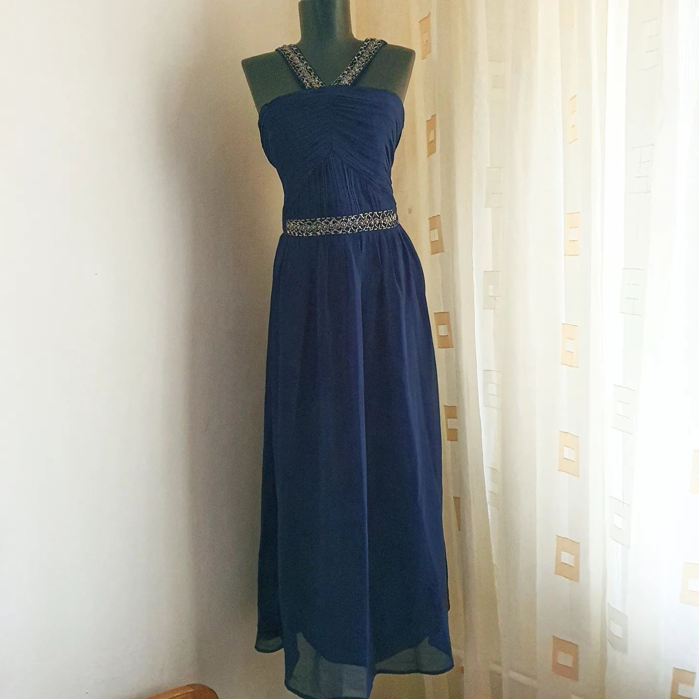 Rochie lunga de nunta bleumarin