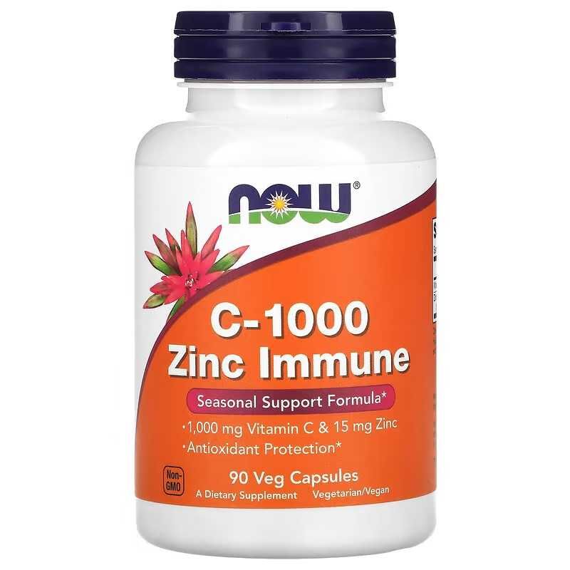 NOW Foods K2, Витамин K2 C-1000 с цинком Липосомальный витамин C