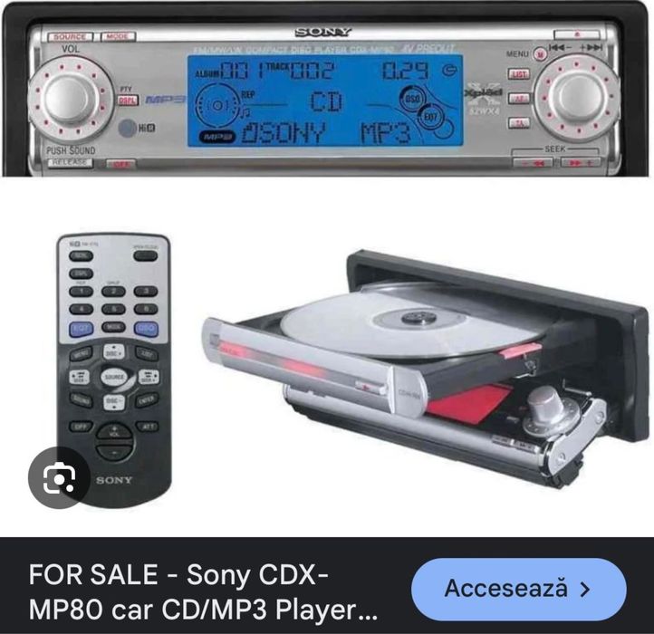 CD player auto SonyCDX MP80 Cap Serie motorizat BT Usb