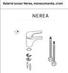 Baterie lavoar Nerea, monocomanda, crom