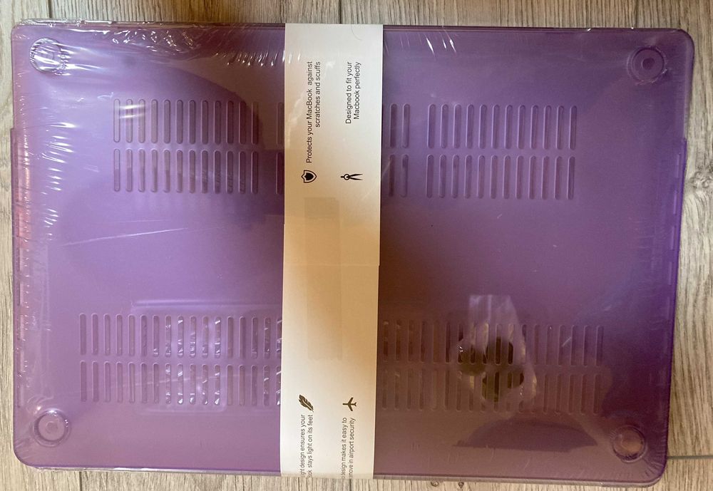 Кейс за McBook Pro 15" A1707, твърд, прозрачен, лилав