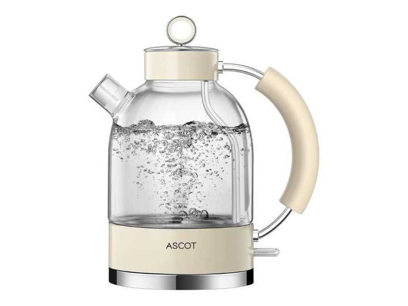 Стъклена Електрическа Кана за Вода ASCOT Retro Design, 1.6L