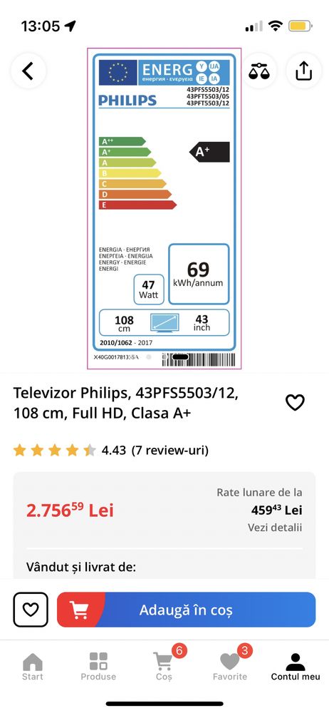 Tv Philips Full HD 108cm