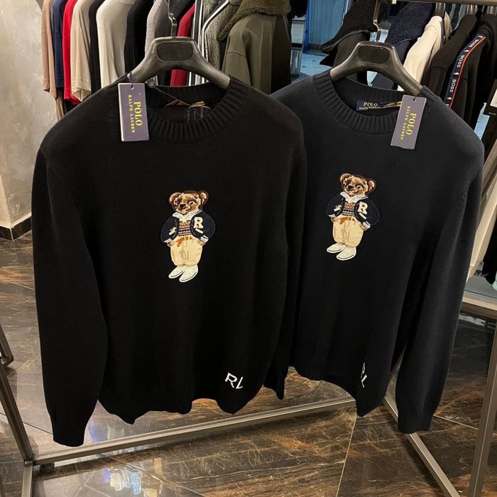 Мъжки пуловер с бродерия мече Polo