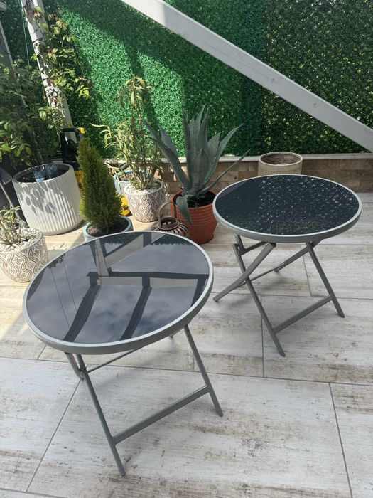 Masa de terasa din sticla pliabila utilizate putin
