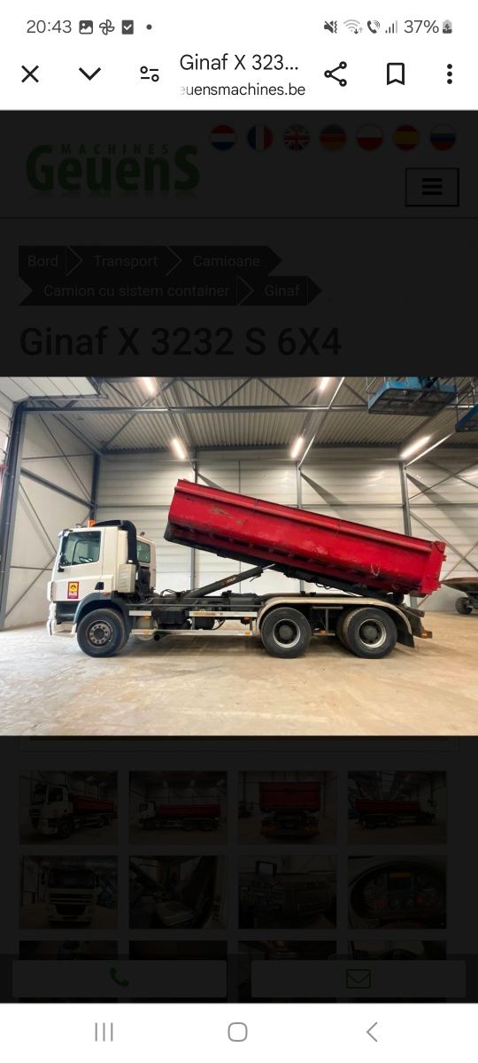 Daf ginaf basculanta abrollkipper 3 axe 32t  450000 km variante schimb