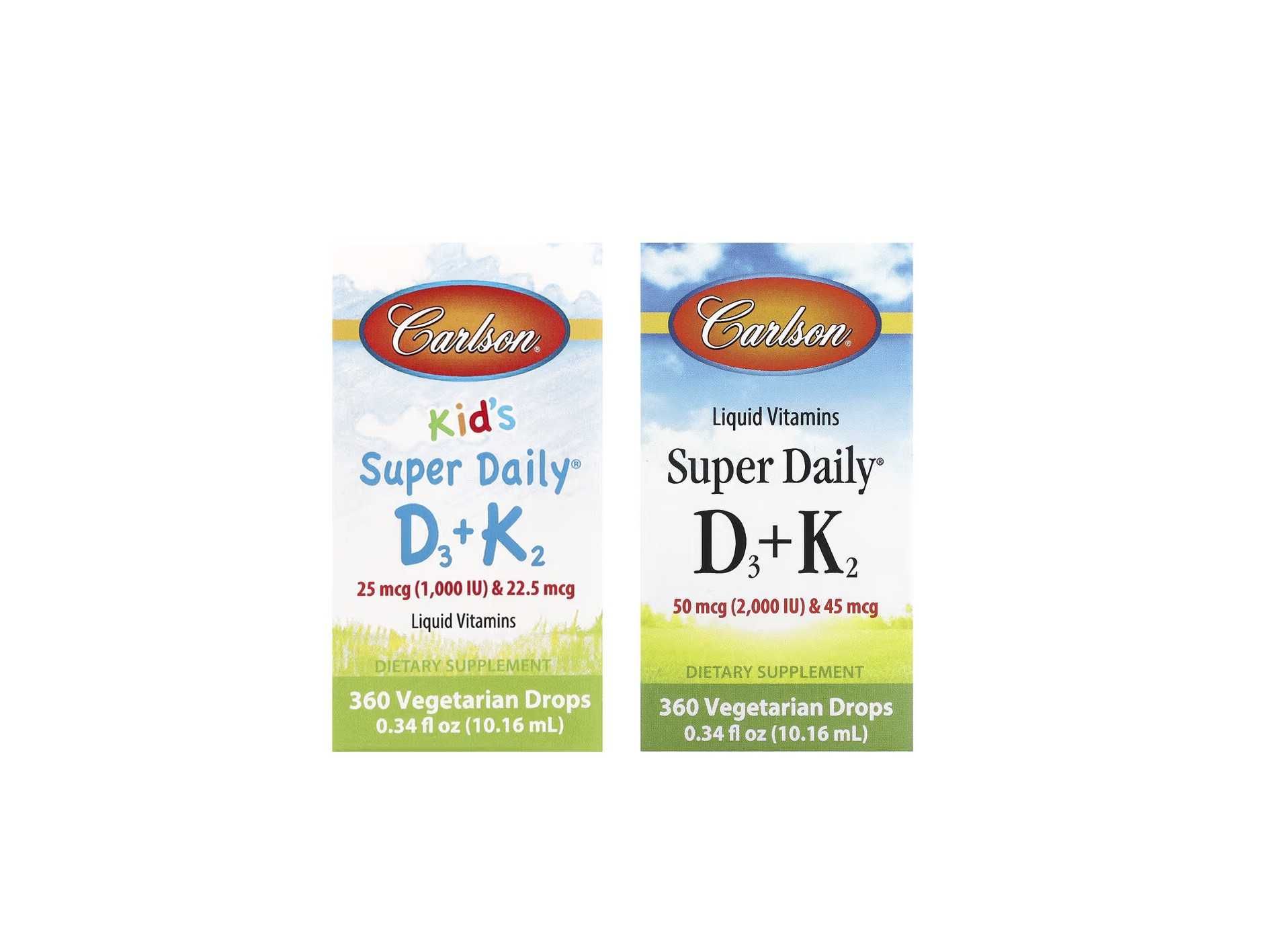 Carlson Super Daily D3+K2 Kids Kid's (1000 МЕ и 2000 МЕ) Д3 К2 D3 K2