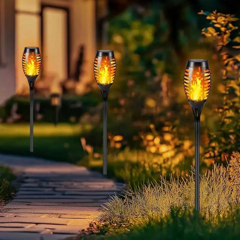 8 бр. Соларни пламъкови светлини, мигащи пламък LED светлини.