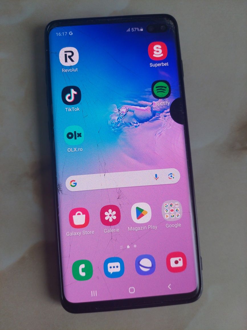 [S10+] Vând Samsung Galaxy S10 Plus, cu sticla spartă, fără probleme.