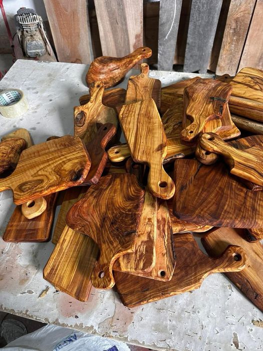Дъски за рязане от маслина (купа,чинийки,хаван)