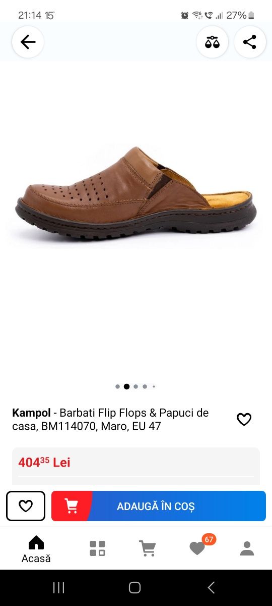 Flip Flops & Papuci de casa, Kampol BM114070, Maro, EU 47