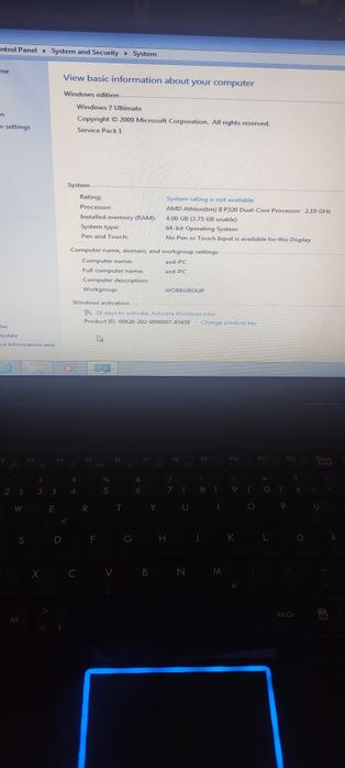 Placa de baza Medion Akoya P6512 cu procesor Amd P320 - Funcționala