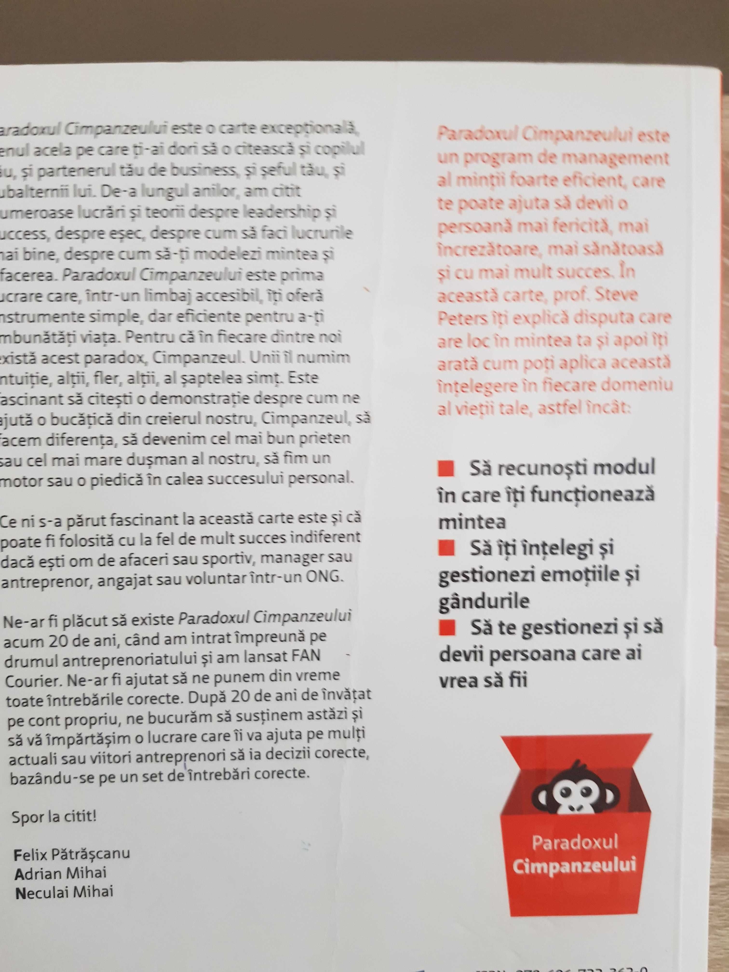Vand Cartea Paradoxul Cimpanzeului