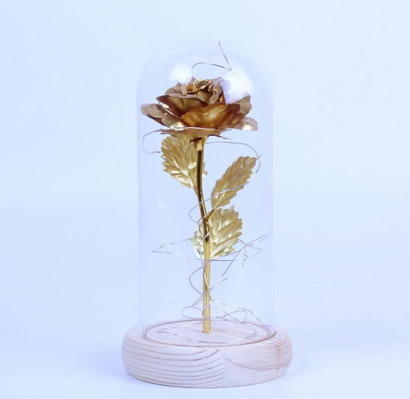 Вечна роза в стъкленица с Led светлина