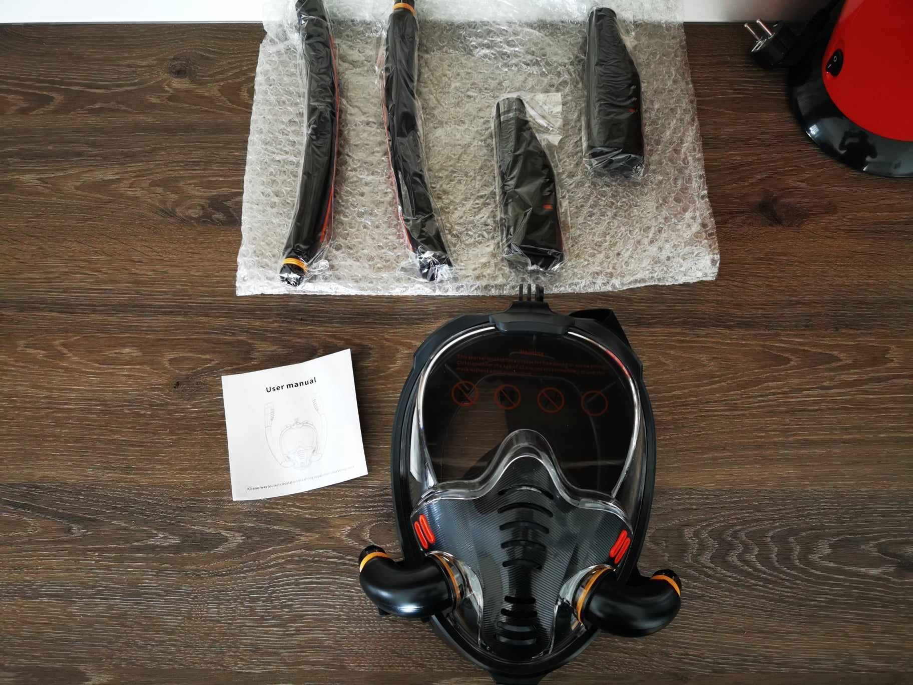 Masca Snorkeling Dubla Full Face K3 Gopro inot snorkel adulti copii