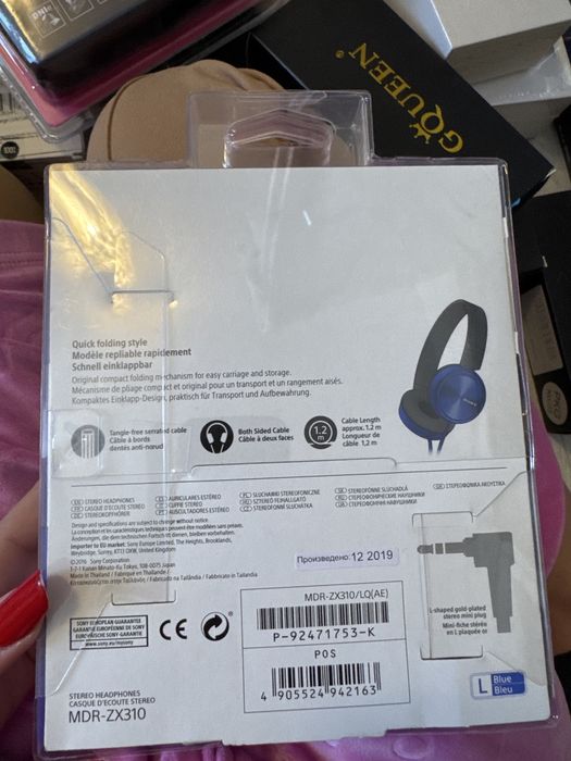 Casti On Ear Sony MDR-ZX310APL, Cu fir, Microfon, Albastru