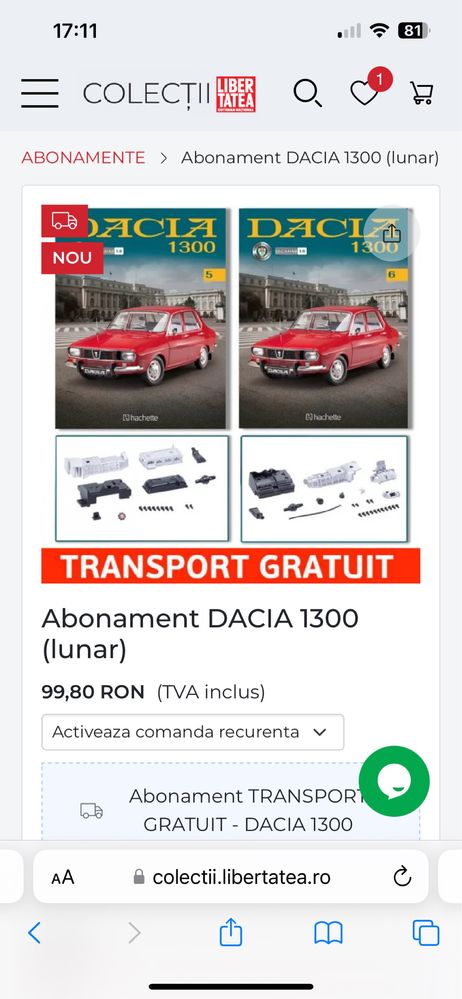 Dacia 1300 macheta