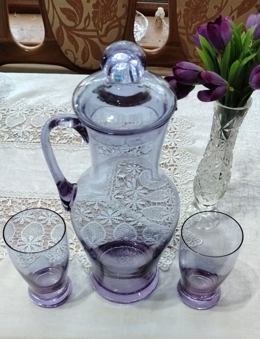 Советские комплекты из 3 чайников "Матрёшка", графин + 2 стакана.
