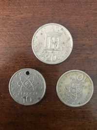 продажба на гръцки драгми монети 10 два броя и1бр 20драгми