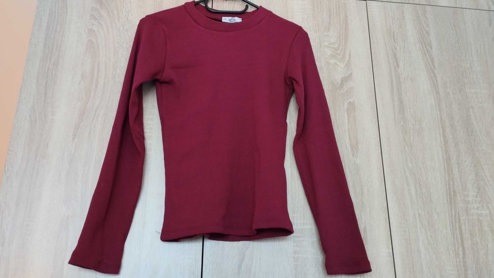 Дамска блуза с дълъг ръкав в бордо, S
