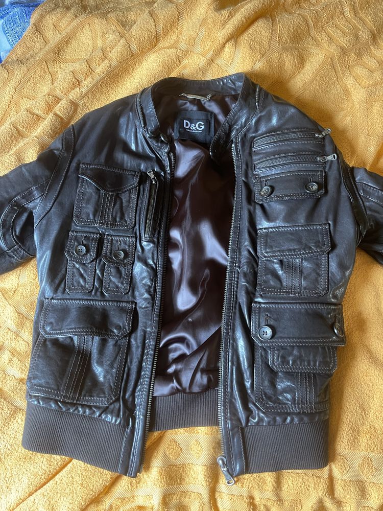 dolce & gabbana a/w 2003 cargo leather jacket – obsidian