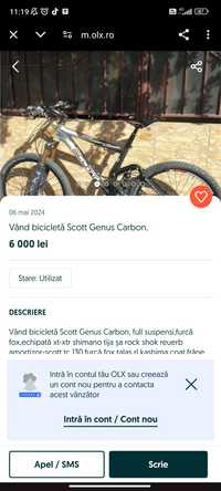 Vând bicicletă Scott full suspensie