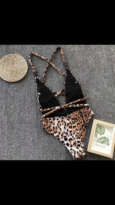 Costum baie C13 (Daira-Shop.ro) intreg Leopard bretele PushUp Reglabil