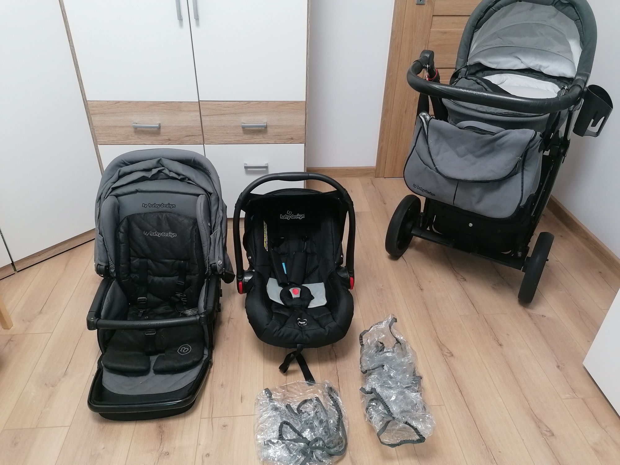 Бебешка количка 3в1 Lupo Comfort на Baby design + столче за кола