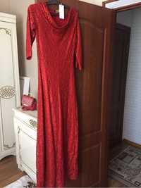 Продам длинное красное платье