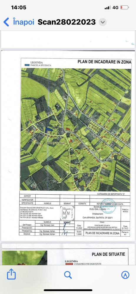 Teren sat Pata, judetul Cluj cu Certificat de Urbanism