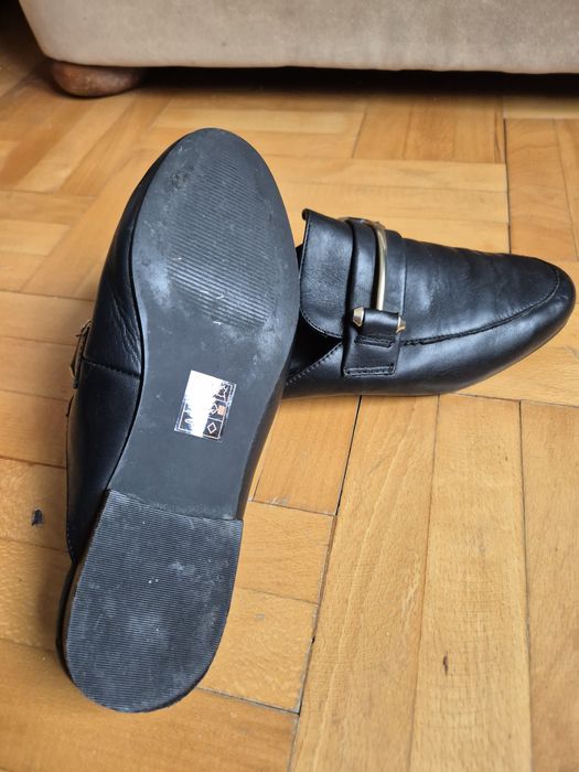 Saboți Eleganți Steve Madden Kera Flat - Piele Naturală Neagră - 38
