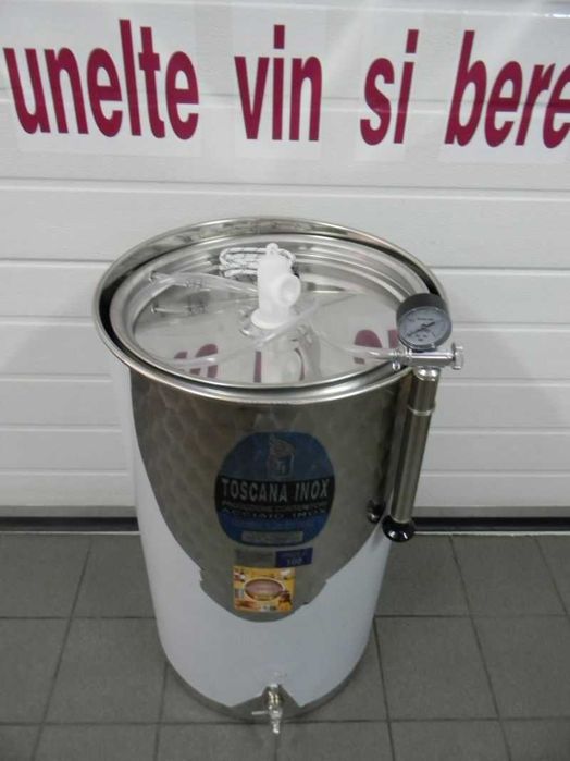 Butoi vin Toscana inox,capac flotant,robinet inox-400 litri - Italia
