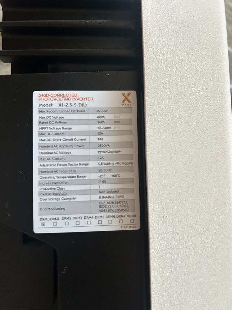 Solax x1 3kw мрежов инвертор