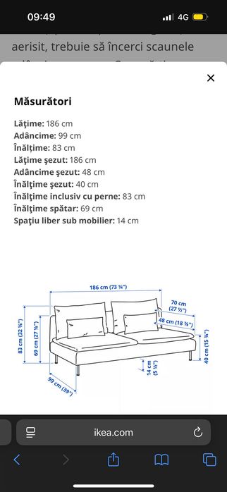 Canapea Ikea Soderhamn 3 locuri