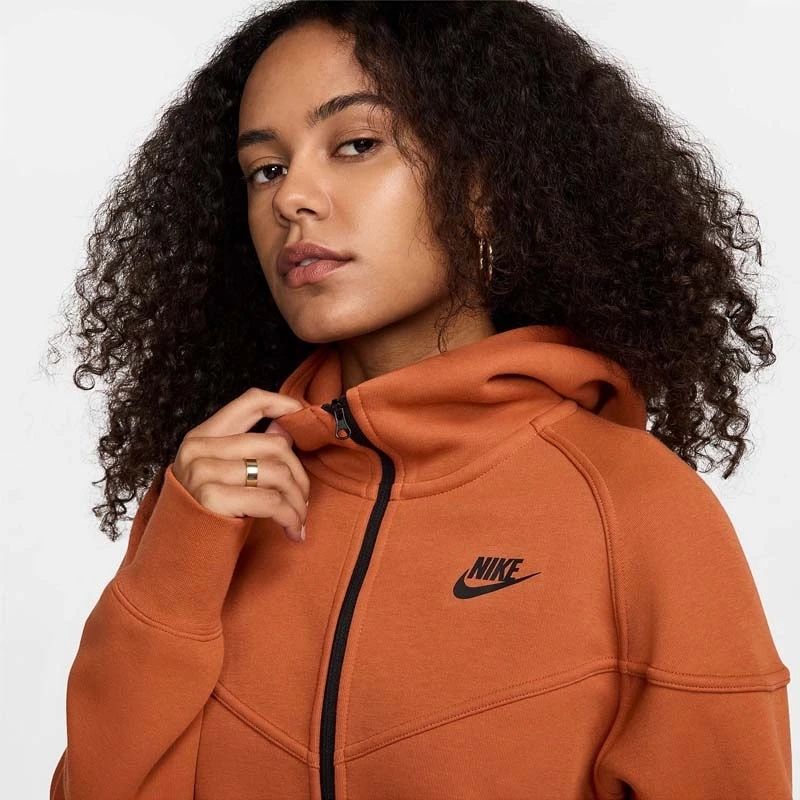НОВО долнище и горнище NIKE NSW TCH FLC  оранжево-кафяво ХС