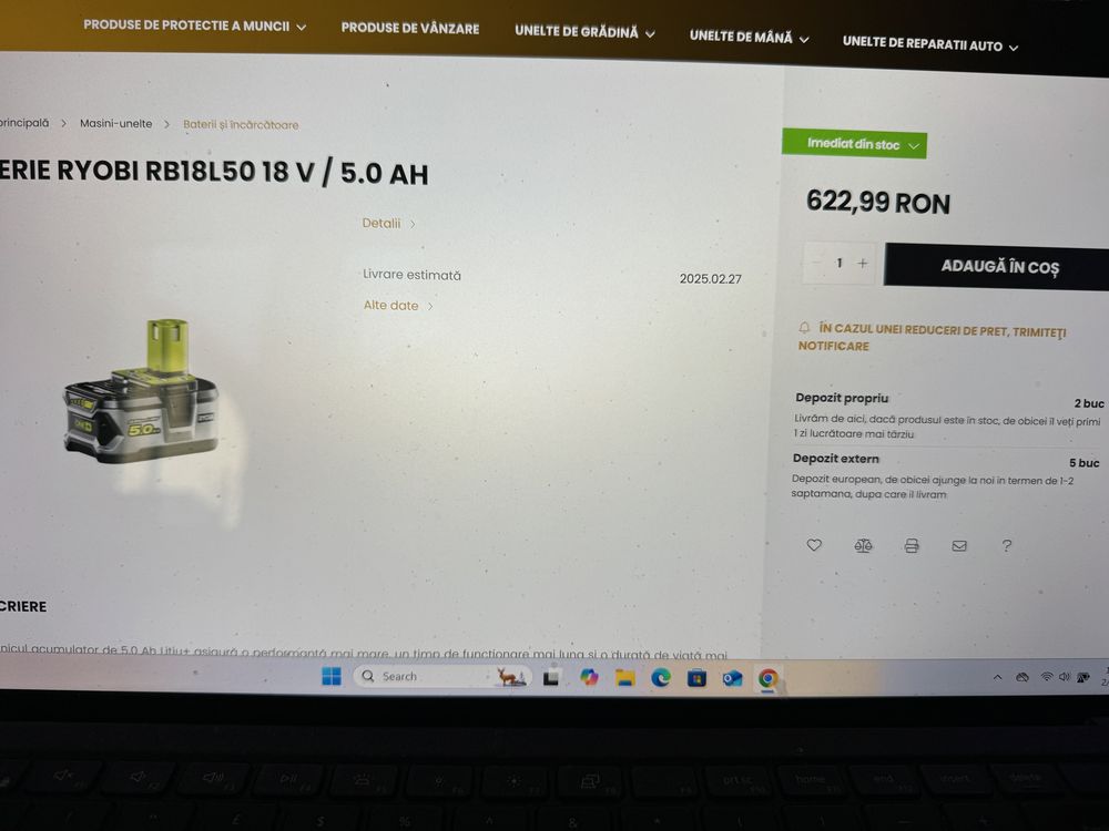 Ryobi-Acumulator Li-Ion ONE+ 5.0 Ah 2024 New
