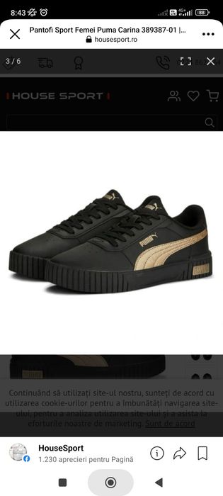 Vând adidași Puma originali, mărimea 38