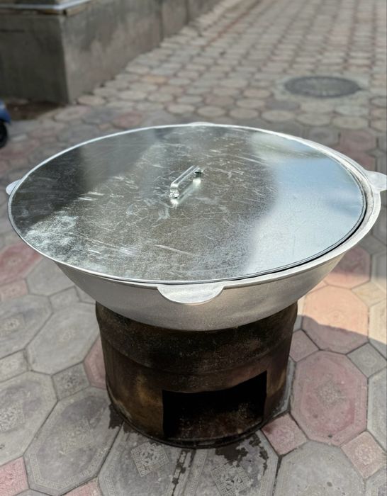 Казан алюминиевый 100 л с крышкой